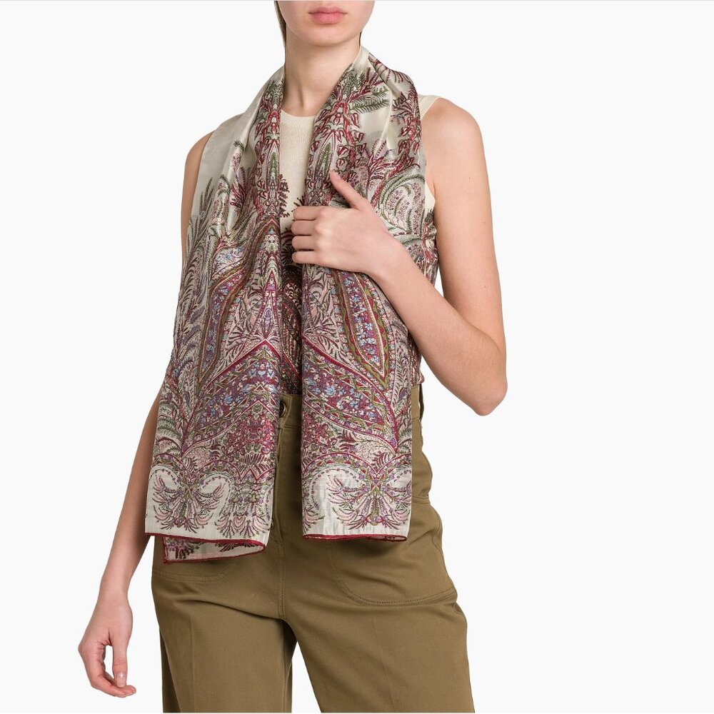 Etro Tosca Paisley Print Fringed Edge Scarf *BNWT*